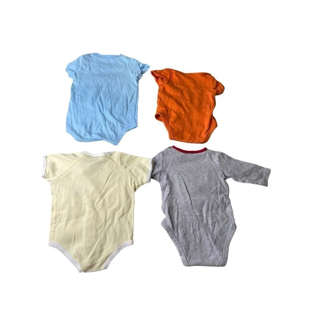 Lot of 4 Carter’s Circo Baby Bodysuit Lot 3 Months Frog Bear Short Sleeve Cotton